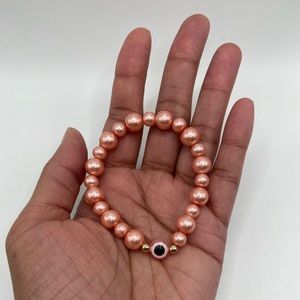 Evil Eye Trendy Stretch Handmade Stretch Bead Bracelet